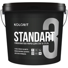 Kolorit Standart 3 Будівельна фарба інтерьерная матова 9 л Біла