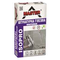 MASTER ISOPRO Універсальна штукатурка для внутрішніх робіт на основі гіпсу з додаванням перліту (товщина нанесення 50мм шар), 30кг