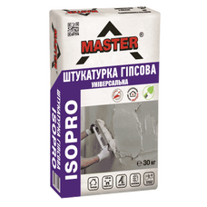 MASTER ISOPRO Універсальна штукатурка для внутрішніх робіт на основі гіпсу з додаванням перліту (товщина нанесення 50мм шар), 30кг