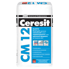 CERESIT CM-12 Еластична клеюча суміш для плитки і керамограніта, мішок 25 кг