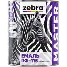 ZEBRA Емаль ПФ-115 УНІВЕРСАЛЬНА 2,6 кг серія MASTER 1218 М18 Темно-сірий